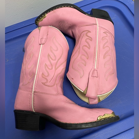 Old West Children's Pink Cowgirl Boots Man Made Material - Picture 7 of 15